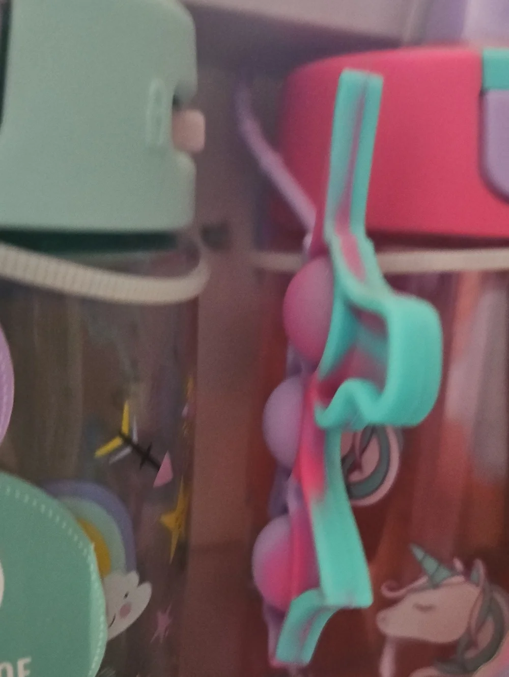NWT ello Unicorn Kids Water Bottle Set - Purple, Pink, Teal. Holds 14 Oz.